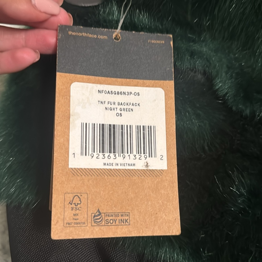 Supreme ft the north face green plush backpack new with tags - Picture 2 of 5